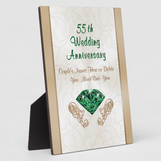 Gepersonaliseerde 55e weddenschap Jubileum Gift Id Fotoplaat (Zijkant)