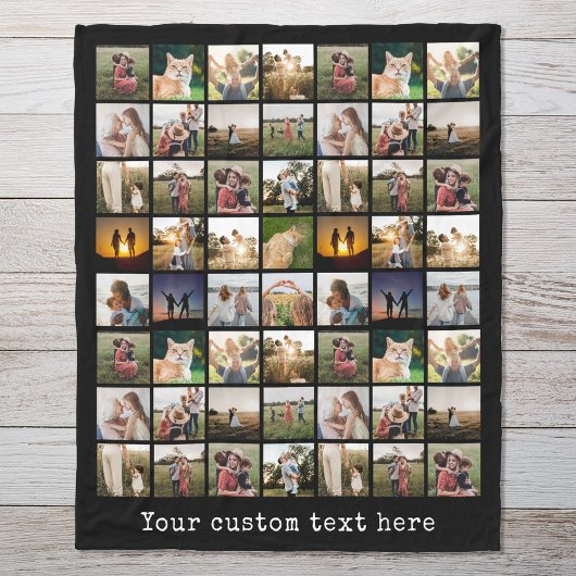 Gepersonaliseerde 56 fotocollage fleece deken