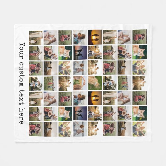 Gepersonaliseerde 56 fotocollage fleece deken (Voorkant (Horizontaal))