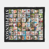 Gepersonaliseerde 56 Fotocollage zwart Fleece Deken (Voorkant (Horizontaal))