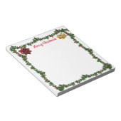 Gepersonaliseerde 5.5 x 6 Kerst Holley Garland Bow Notitieblok (Schuin)