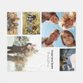 Gepersonaliseerde 5 fotocollage fleece deken (Voorkant (Horizontaal))