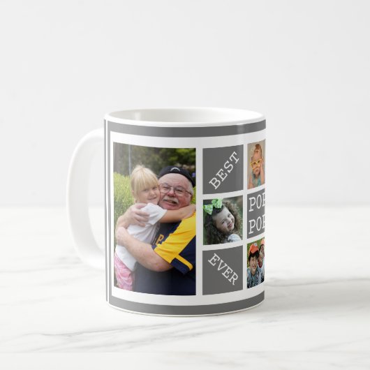 Gepersonaliseerde 5 Photo Collage Beste Pop Pop Oo Koffiemok (Voorkant links)