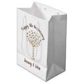 Gepersonaliseerde 5e houten trouwdag medium cadeauzakje (Voorkant Gekanteld)