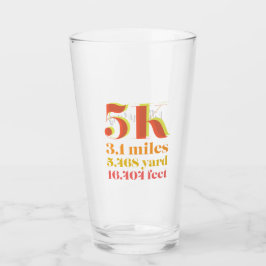 Gepersonaliseerde 5K Race Running Bold Tekst Glas