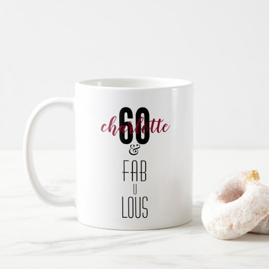 Gepersonaliseerde 60- en Fabulous 60th Birthday Gi Koffiemok (Met donut)