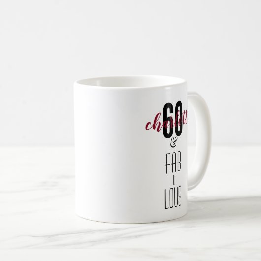 Gepersonaliseerde 60- en Fabulous 60th Birthday Gi Koffiemok (Voorkant rechts)