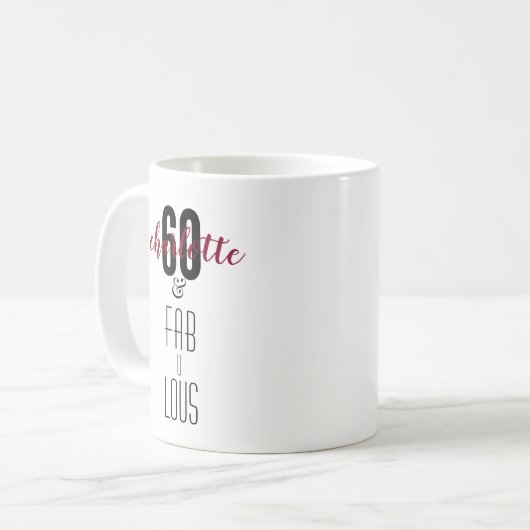 Gepersonaliseerde 60- en Fabulous 60th Birthday Gi Koffiemok (Voorkant links)