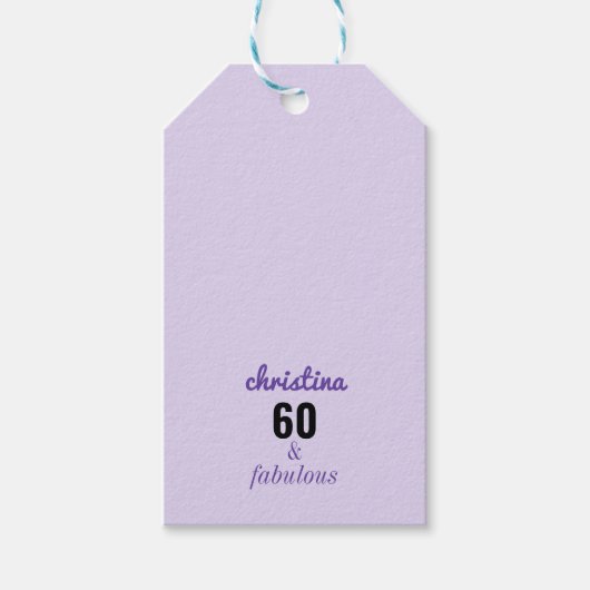 Gepersonaliseerde 60 en Fabulous 60th Verjaardag P Cadeaulabel (Voorkant)