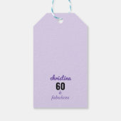 Gepersonaliseerde 60 en Fabulous 60th Verjaardag P Cadeaulabel (Achterkant)