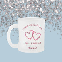 Gepersonaliseerde 60e Jubileum Bloemen Hart Gift