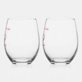 Gepersonaliseerde 60e Jubileum Bloemen Hart Gift Wijnglas Zonder Voet (Links)