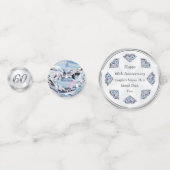 Gepersonaliseerde 60e Jubileum Confetti, Diamond Confetti (Achterkanten)