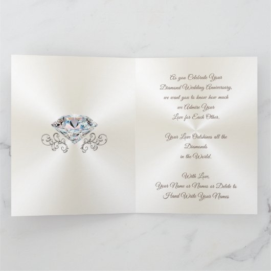 Gepersonaliseerde 60e Jubileum Kaart voor Ouders (Binnen)