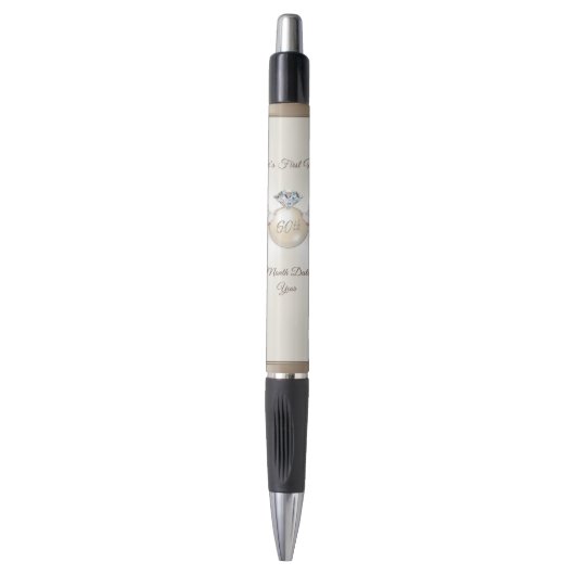 Gepersonaliseerde 60e Jubileum Pennen, Diamond Fav Pen (Voorkant Verticaal)