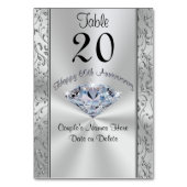 GEPERSONALISEERDE 60e Jubileum Tafelnummer Kaarten (Achterkant)