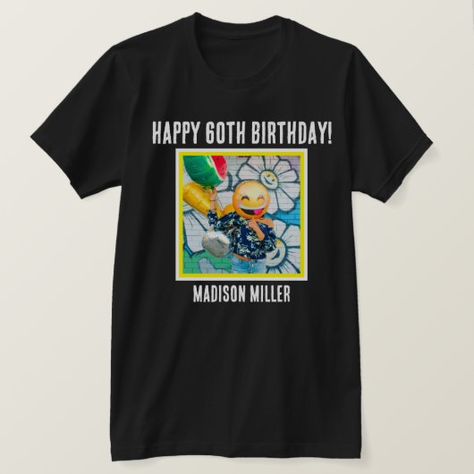 Gepersonaliseerde 60e mijlpaal op zaterdag T-shirt (Design voorkant)