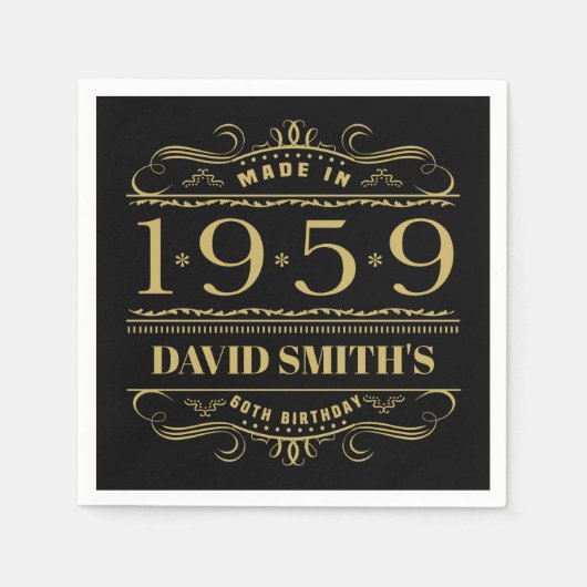 Gepersonaliseerde 60e verjaardag 1959 servet (Voorkant)