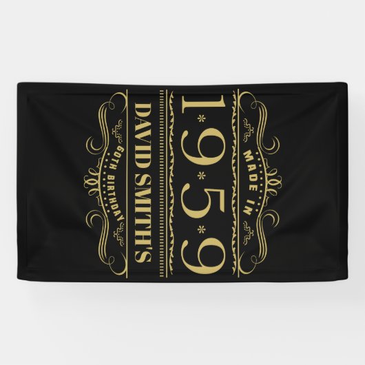 Gepersonaliseerde 60e verjaardag 1959 spandoek (Horizontaal)