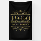 Gepersonaliseerde 60e verjaardag 1960 spandoek (Verticaal)