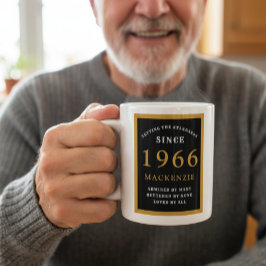 Gepersonaliseerde 60e verjaardag 1961 Elegant Blac Koffiemok