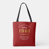 Gepersonaliseerde 60e verjaardag 1961 Elegant Chic Tote Bag (Achterkant)