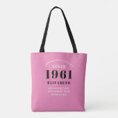 Gepersonaliseerde 60e verjaardag 1961 Elegant Chic Tote Bag (Achterkant)