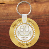 Gepersonaliseerde 60e verjaardag Favors, CHEAP Sleutelhanger (Voorkant)