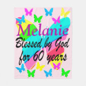  GEPERSONALISEERDE 60E VERJAARDAG FLEECE DEKEN (Voorkant)