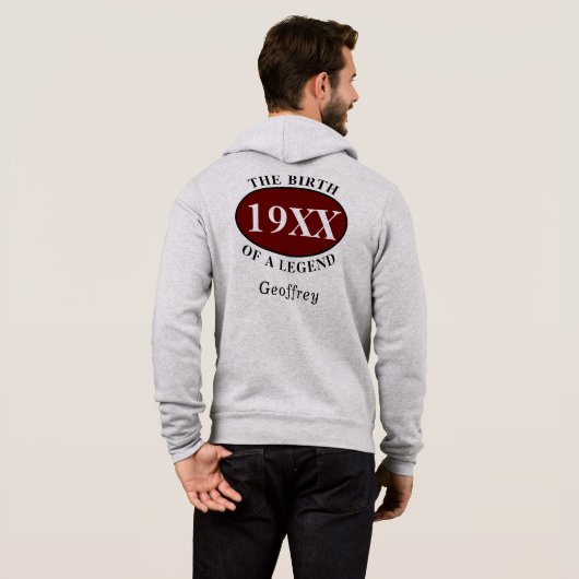 Gepersonaliseerde 60e verjaardag Geboorte van een  Hoodie (Achterkant volledig)