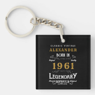 Gepersonaliseerde 60e Verjaardag Geboren 1961 Zwar Sleutelhanger