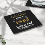 Gepersonaliseerde 60e Verjaardag Geboren 1965  Zwa Kartonnen Onderzetters<br><div class="desc">Een gepersonaliseerd ontwerp van een klassiek papieren onderzetter voor dat verjaardagsfeest voor iemand die in 1965 is geboren en 60 wordt. Voeg de naam toe aan dit retro-stijl zwart, wit en gouden ontwerp voor een aangepast 60e verjaardagscadeau. Bewerk eenvoudig de naam en het jaar met de sjabloon die u hebt...</div>