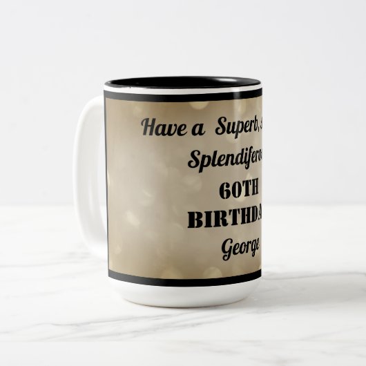 Gepersonaliseerde 60e Verjaardag Mok (Voorkant links)