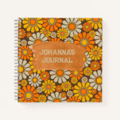 Gepersonaliseerde 60s stijl Bloemkracht Daisy Flor Notitieboek (Voorkant)