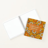 Gepersonaliseerde 60s stijl Bloemkracht Daisy Flor Notitieboek (Binnen)