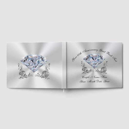 Gepersonaliseerde 60ste bruiloft Jubileum gastenbo Gastenboek (Volledig)