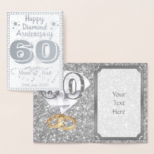 Gepersonaliseerde 60ste bruiloft Jubileum Kaart (Display)