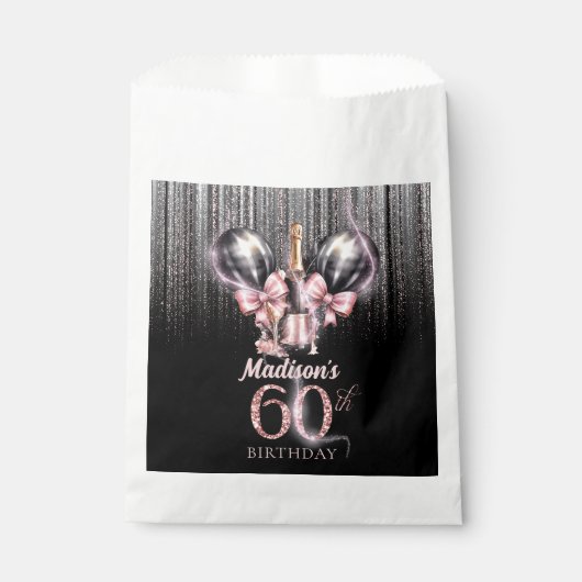 Gepersonaliseerde 60ste verjaardag Champagne Luxe  Bedankzakje (Voorkant)