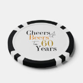 Gepersonaliseerde 60ste verjaardag Cheers Beers Poker Chips (Enkel)