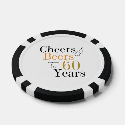 Gepersonaliseerde 60ste verjaardag Cheers Beers Poker Chips (Enkel)