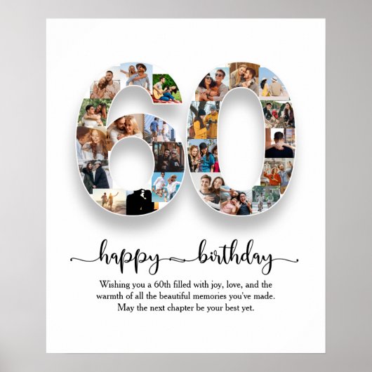 Gepersonaliseerde 60ste verjaardag Collage Poster (Voorkant)