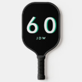 Gepersonaliseerde 60ste verjaardag pickleball paddle (Voorkant)