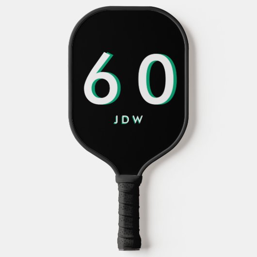 Gepersonaliseerde 60ste verjaardag pickleball paddle (Voorkant)