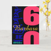 Gepersonaliseerde 60ste verjaardag POP Wenskaart Kaart (Gele Bloem)