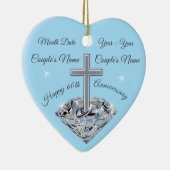 Gepersonaliseerde 60ste weddenschap Jubileum Gift Keramisch Ornament (Rechts)