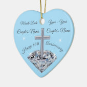 Gepersonaliseerde 60ste weddenschap Jubileum Gift Keramisch Ornament (Links)