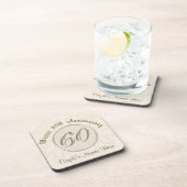 Gepersonaliseerde 60ste weddenschap Jubileum Gifts Onderzetter (Rechterzijde)