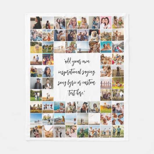 Gepersonaliseerde 64 Fotocollage Aangepaste offert Fleece Deken (Voorkant)