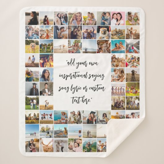 Gepersonaliseerde 64 Fotocollage Aangepaste offert Sherpa Deken (Voorkant)