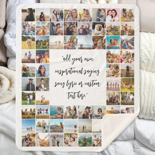 Gepersonaliseerde 64 Fotocollage Aangepaste offert Sherpa Deken